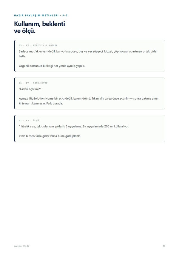Hazır paylaşım metinleri sayfası
