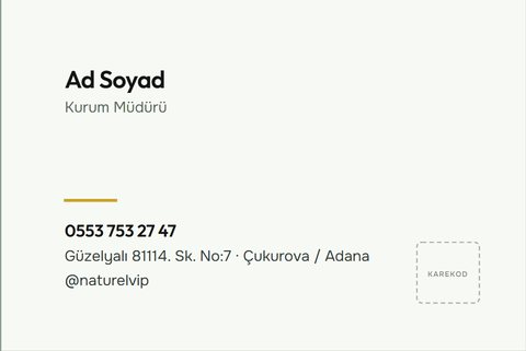 Kartvizit arka yüz