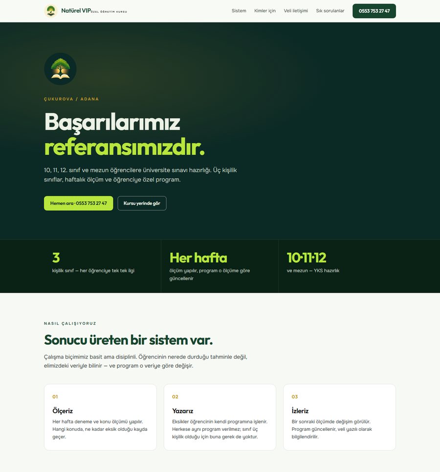 Natürel VIP tanıtım sitesi